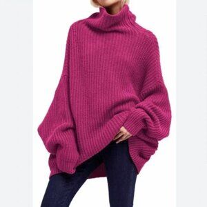 Free People Chunky Knit Turtleneck Sweater